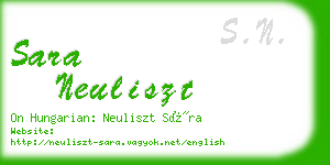 sara neuliszt business card